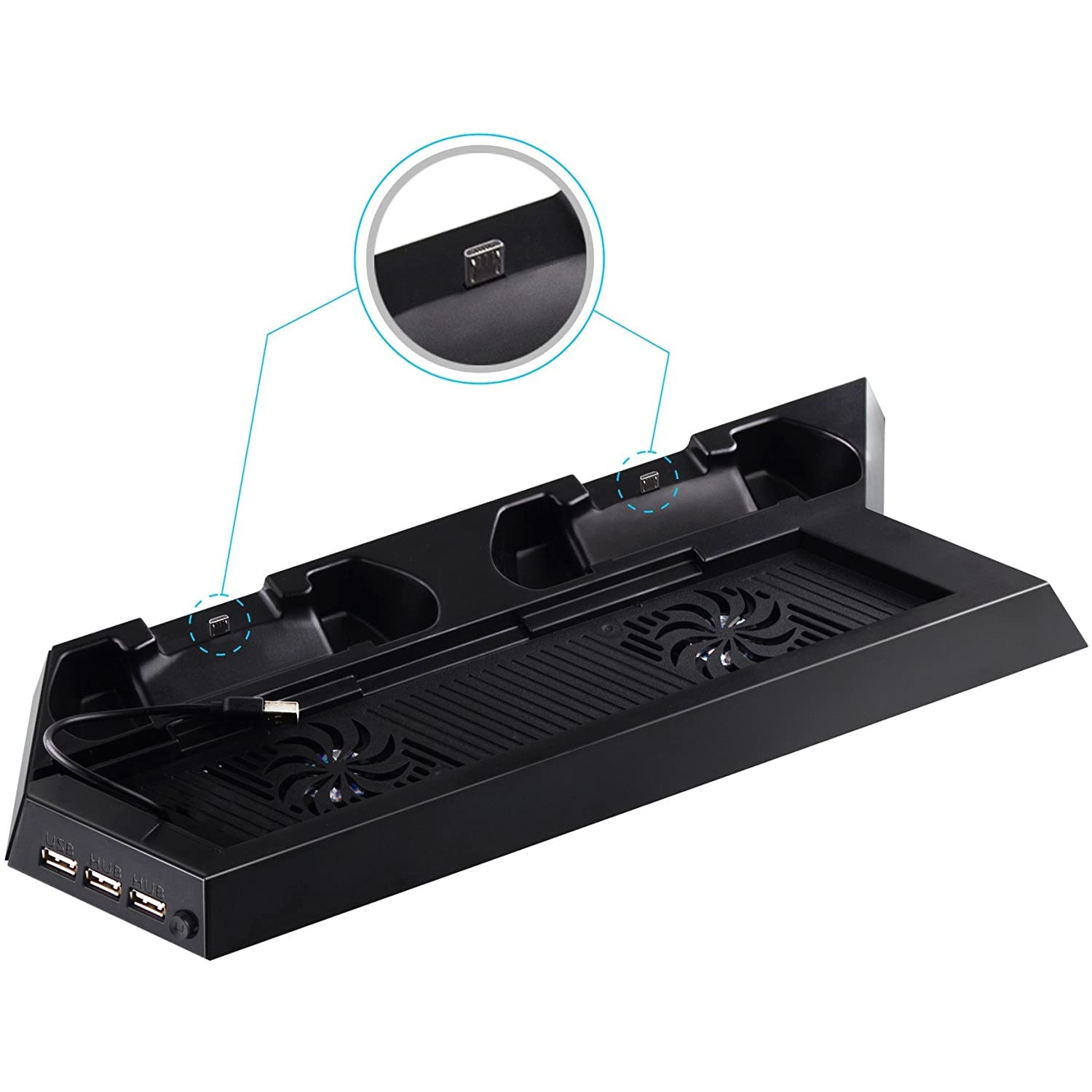 Стойка за зареждане на PS4 контролери, място за 2 контролера, система ...