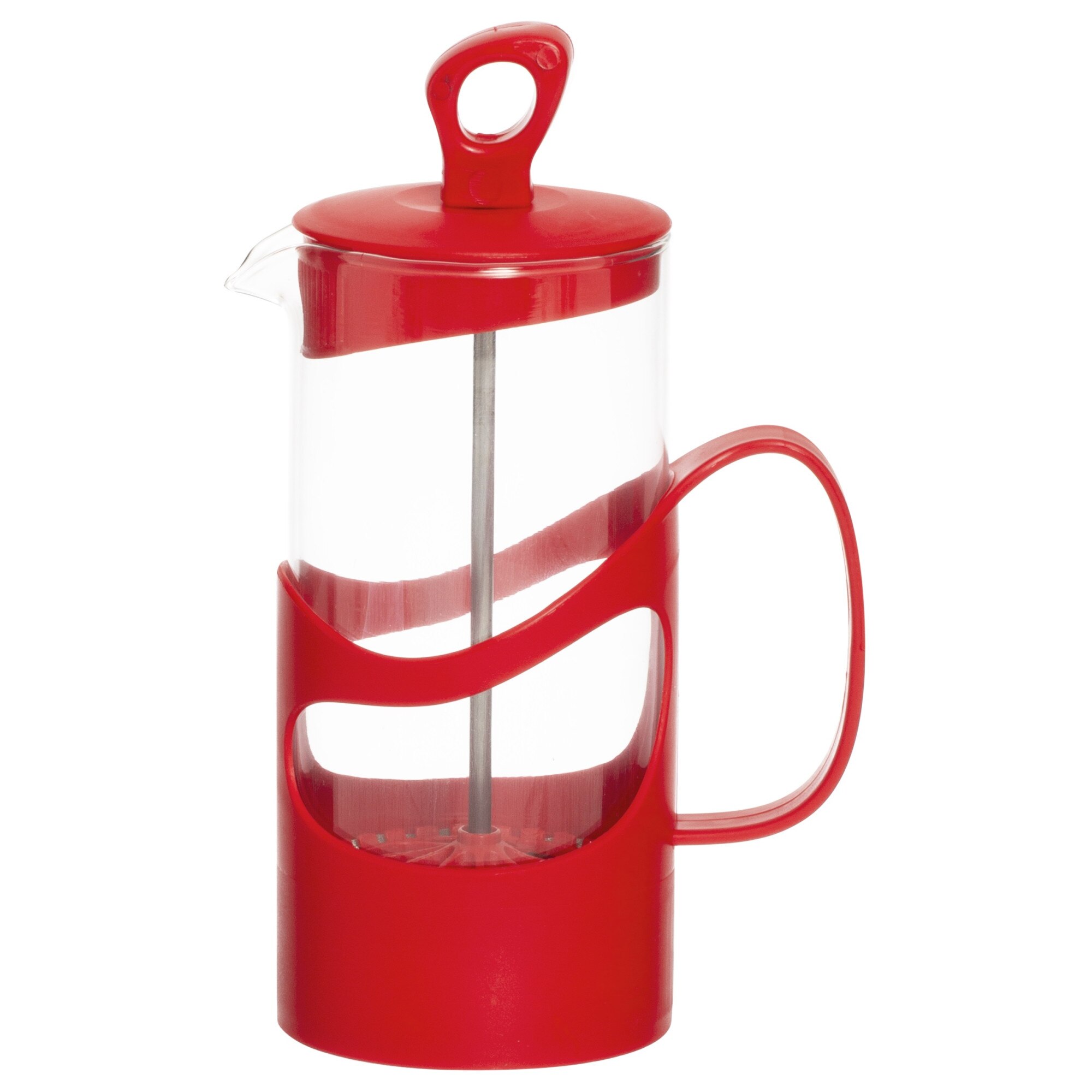 Infuzor sticla 400 ml din sticla cu suport plastic TGR3111 Rosu