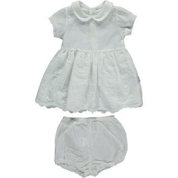 Set 2 piese cu rochie si chilotei de bumbac, fete, Bebetto, Trio Rose, Ecru Set 2 piese cu rochie si chilotei de bumbac, fete, Bebetto, Trio Rose, Ecru