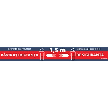 Indicatoare, masuri de preventie Covid-19, banda pentru podea pastrati distanta de siguranta, autocolant, pachet 3 buc Indicatoare, masuri de preventie Covid-19, banda pentru podea pastrati distanta de siguranta, autocolant, pachet 3 buc