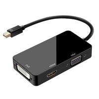 Adaptor Multiport 3 in 1, Mini Display Port la HDMI 4, DVI, VGA, TechDelivery DPHD27, Compatibil Thunderbolt 2