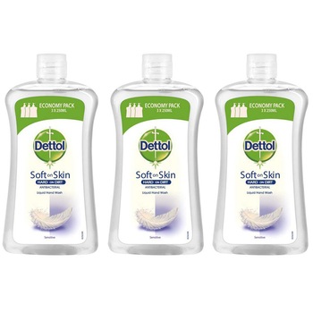 Pachet rezerva sapun lichid Dettol Sensitive, 3 x 750 ml Pachet rezerva sapun lichid Dettol Sensitive, 3 x 750 ml