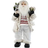 Mos Craciun Kring, cu lanterna si palete, 80 cm, Alb