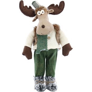 Figurina decorativa pentru Craciun, Ren Kring Rudolf, 55 cm, Verde/Alb Figurina decorativa pentru Craciun, Ren Kring Rudolf, 55 cm, Verde/Alb