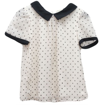 Tricou copii Truffi ivoire cu guleras negru 7 ani Tricou copii Truffi ivoire cu guleras negru 7 ani