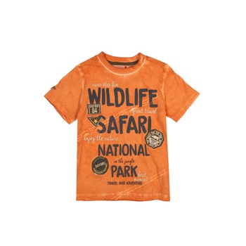 Tricou portocaliu cu maneca scurta si text, Boboli, baieti Tricou portocaliu cu maneca scurta si text, Boboli, baieti