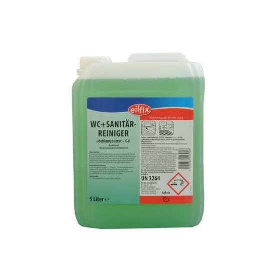 Detergent sanitar, detartrant, gel, WC + Sanitarreiniger, verde, 5 litri