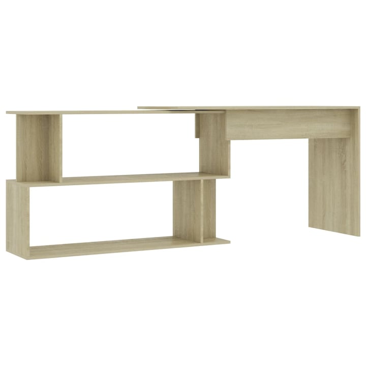 Birou de colt vidaXL, PAL,200 x 50 x 76 cm, Stejar Sonoma