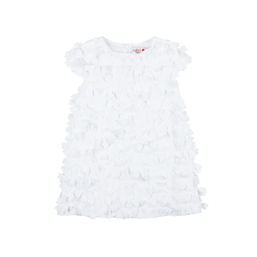 Rochie alba cu flori aplicate, Boboli