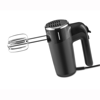 Mixer de mana Heinner HM-300BK, 300W, 6 viteze+turbo, 2 seturi accesorii inox, Negru Mixer de mana Heinner HM-300BK, 300W, 6 viteze+turbo, 2 seturi accesorii inox, Negru
