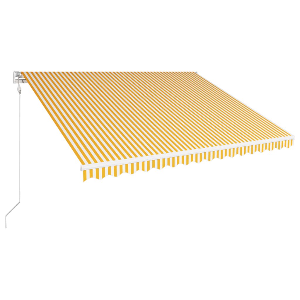 Copertina retractabila automat, galben si alb, 400 x 300 cm 3051201