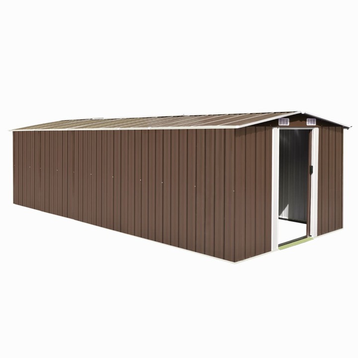 VidaXL barna fém kerti fészer 257 x 580 x 181 cm 143355