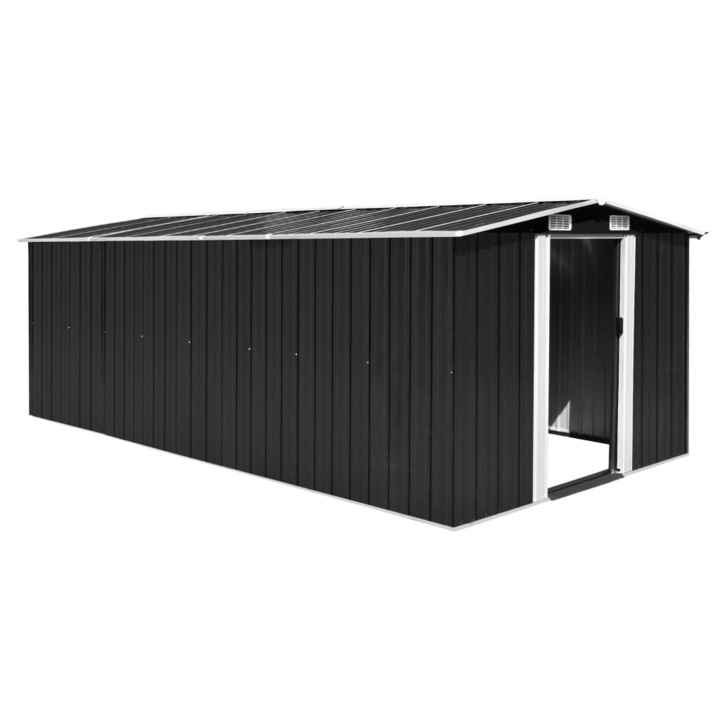 VidaXL antracitszürke fém kerti fészer 257 x 489 x 181 cm 143350