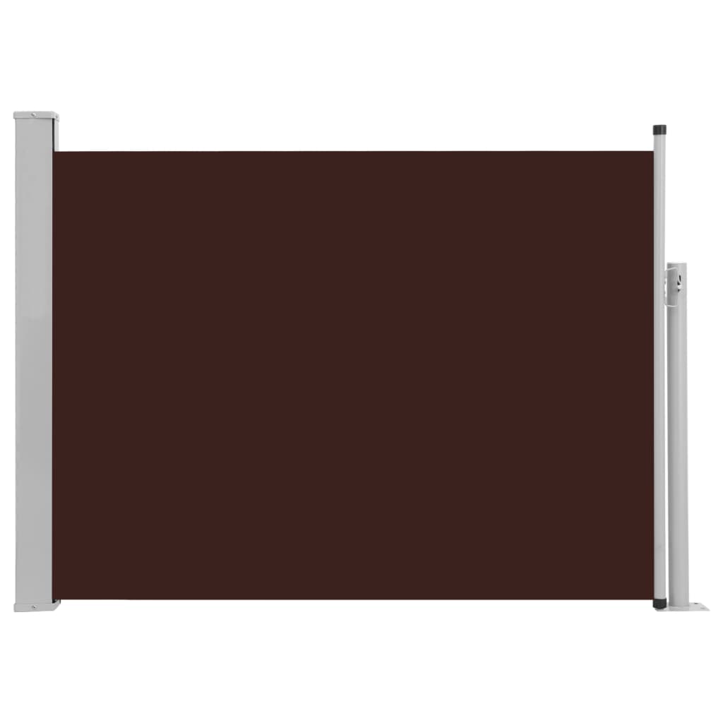 Copertina laterala retractabila de terasa, vidaXL, Poliester/Otel, 100 x 500 cm, Maro inchis