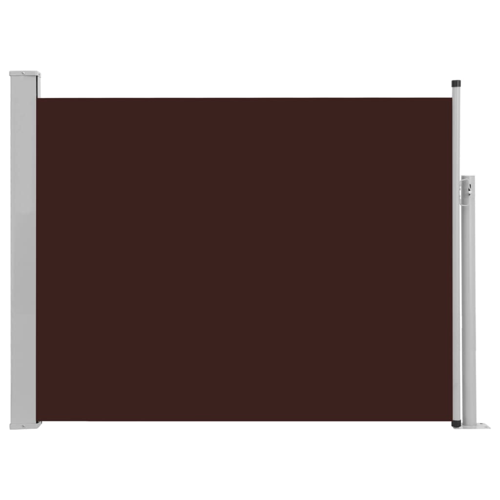 Copertina laterala retractabila de terasa, vidaXL, Poliester/Otel, 140 x 500 cm, Maro inchis