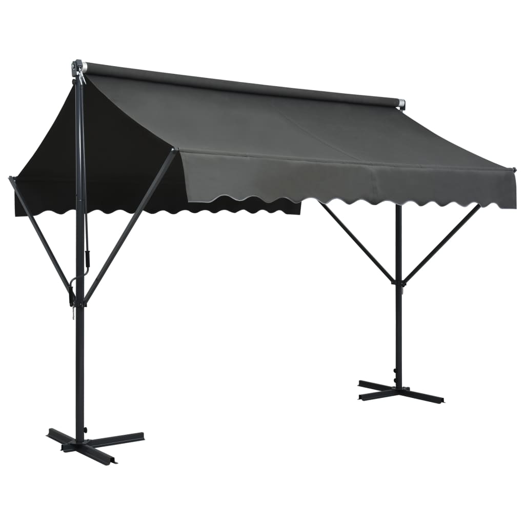 Copertina pavilion cu structura independenta, vidaXL, Otel/Poliester, 300 x 300 x 300 cm, Antracit