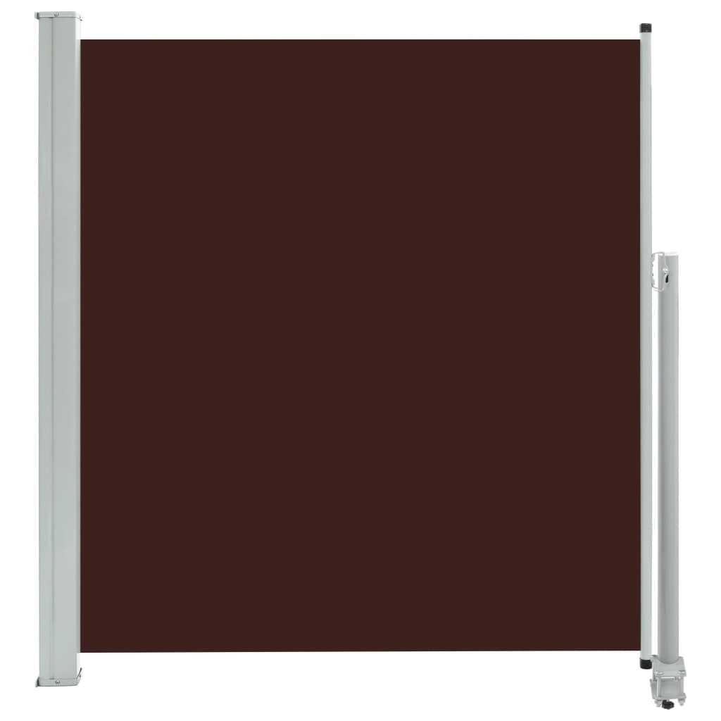 Copertina laterala retractabila de terasa, vidaXL, Poliester/Otel, 140 x 300 cm, Maro inchis