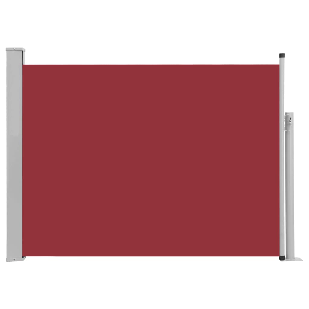 Copertina laterala retractabila de terasa, vidaXL, Poliester/Otel, 100 x 500 cm, Rosu