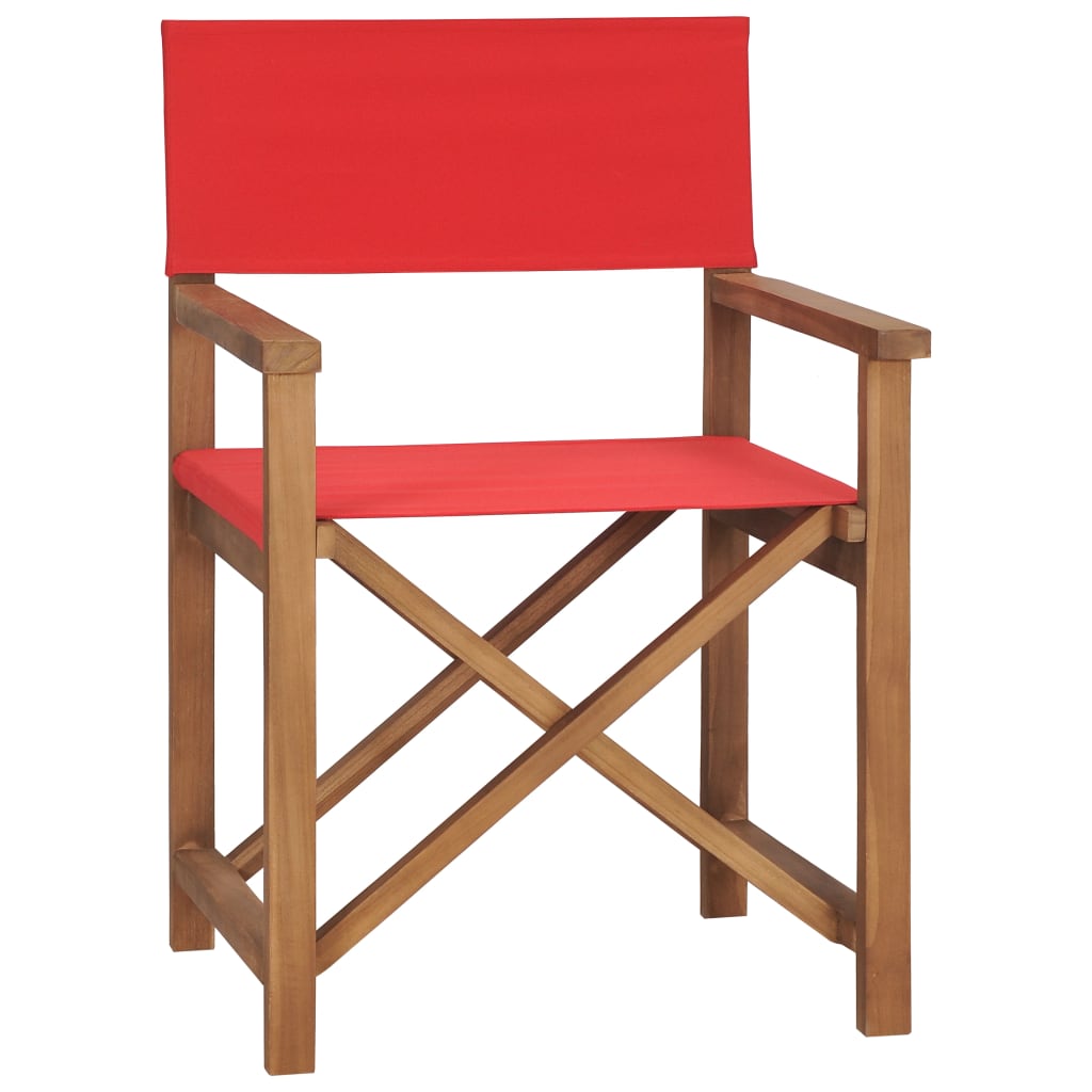 Scaun regizoral de gradina/terasa, vidaXL, Lemn, 57,5 x 54,5 x 85 cm, Rosu
