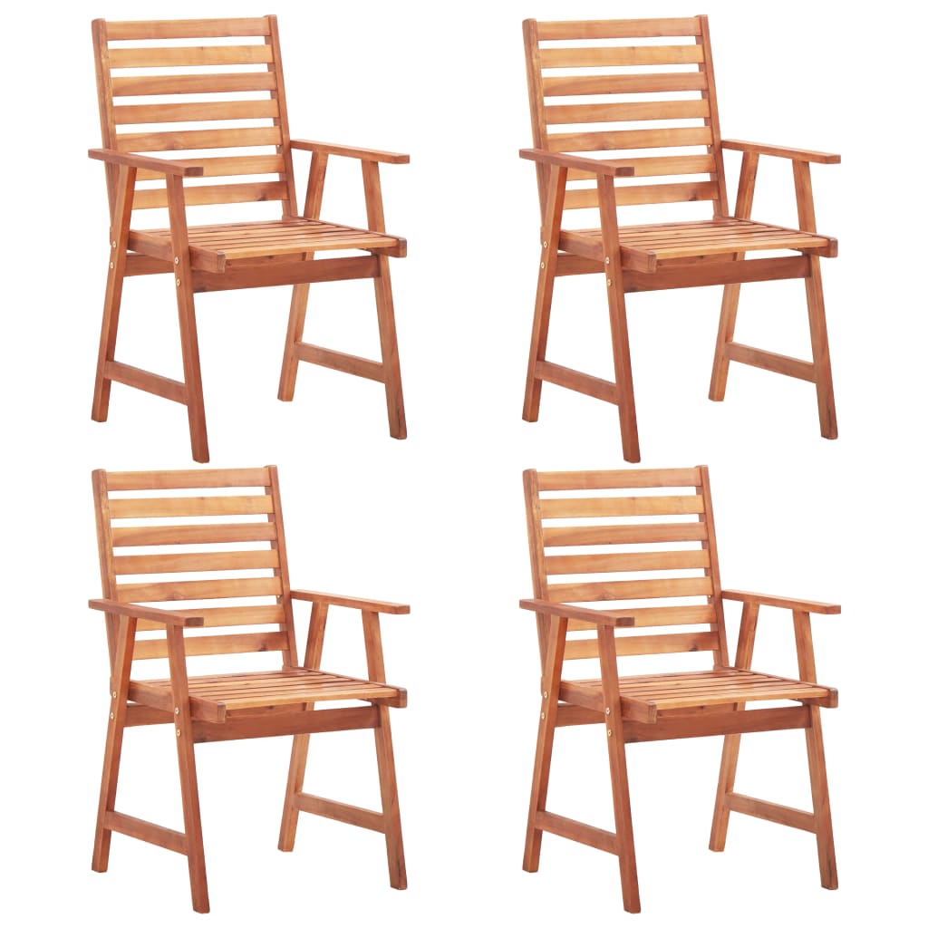 Set de 4 scaune de exterior, vidaXL, Lemn de acacia, 56 x 62 x 92 cm, Maro