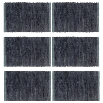 Set de 6 naproane de masa, vidaXL, Bumbac, 30 x 45 cm, Antracit Set de 6 naproane de masa, vidaXL, Bumbac, 30 x 45 cm, Antracit