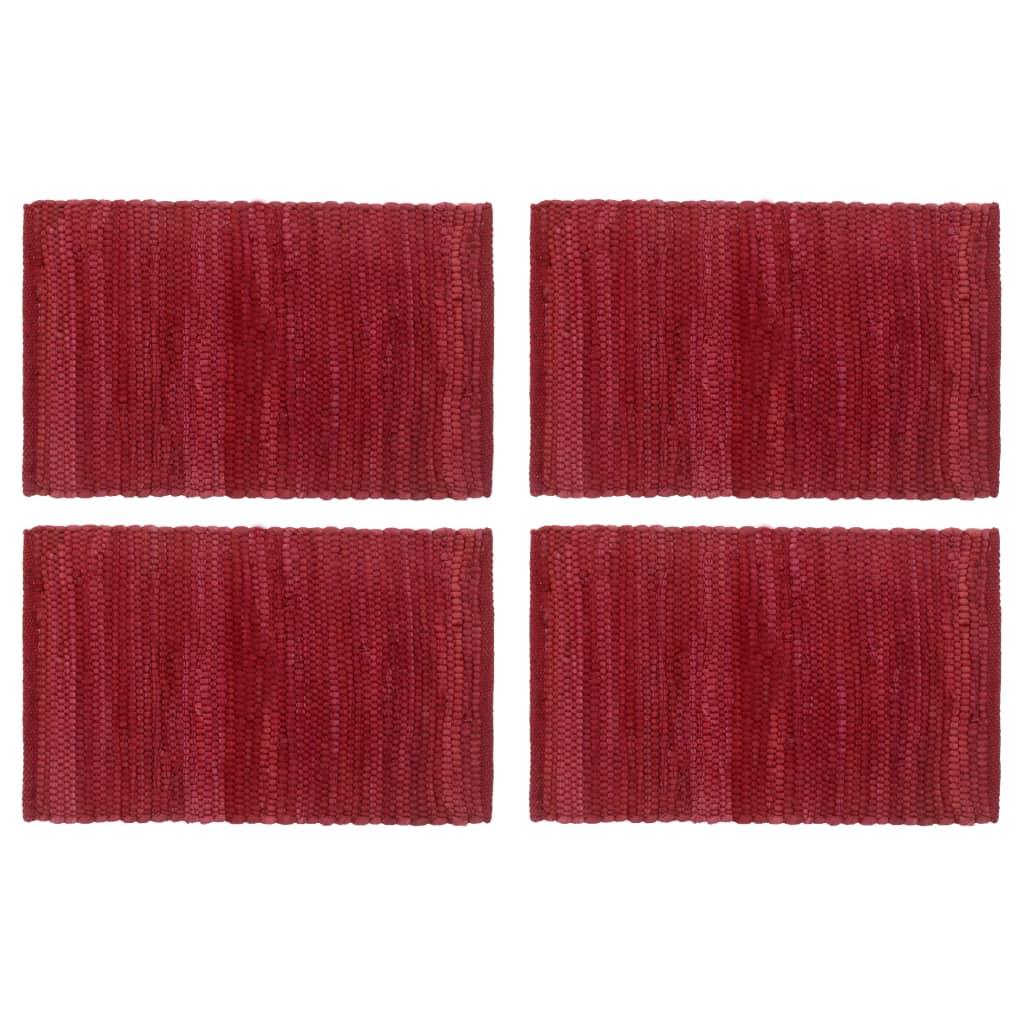 Set de 4 naproane de masa, vidaXL, Bumbac, 30 x 45 cm, Rosu