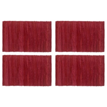 Set de 4 naproane de masa, vidaXL, Bumbac, 30 x 45 cm, Rosu Set de 4 naproane de masa, vidaXL, Bumbac, 30 x 45 cm, Rosu