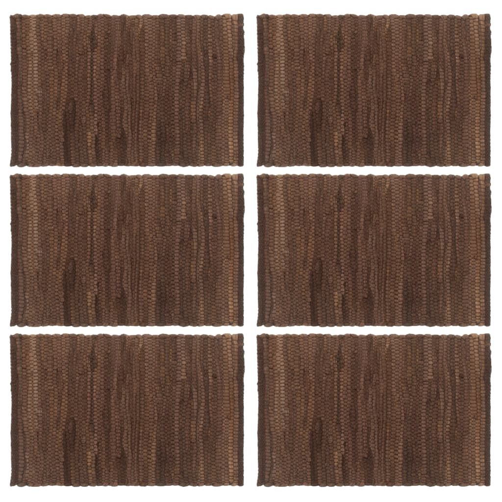 Set de 6 naproane de masa, vidaXL, Bumbac, 30 x 45 cm, Maro
