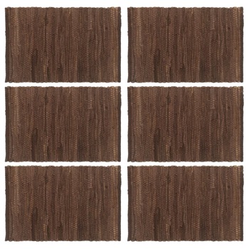 Set de 6 naproane de masa, vidaXL, Bumbac, 30 x 45 cm, Maro Set de 6 naproane de masa, vidaXL, Bumbac, 30 x 45 cm, Maro