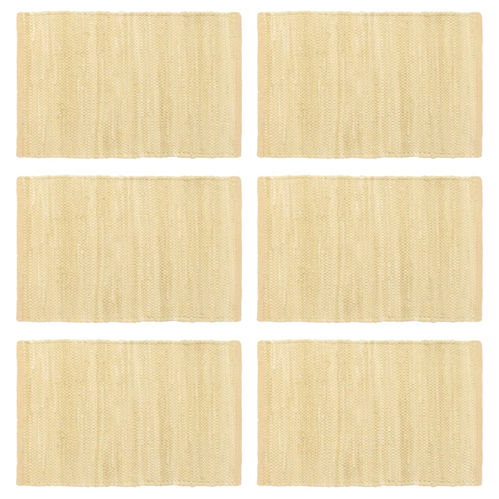 Set de 6 naproane de masa, vidaXL, Bumbac, 30 x 45 cm, Bej
