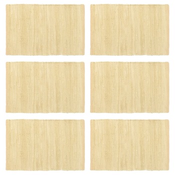 Set de 6 naproane de masa, vidaXL, Bumbac, 30 x 45 cm, Bej Set de 6 naproane de masa, vidaXL, Bumbac, 30 x 45 cm, Bej