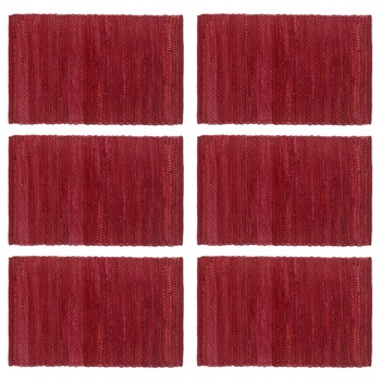 Set de 6 naproane de masa, vidaXL, Bumbac, 30 x 45 cm, Rosu Set de 6 naproane de masa, vidaXL, Bumbac, 30 x 45 cm, Rosu