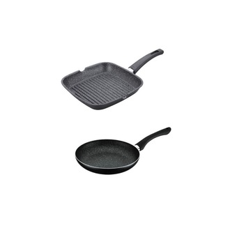 Set tigaie grill Studio Casa Pepita Granit, 28 x 28 cm + Tigaie cu maner 24 cm Pepita Granit, Studio Casa Set tigaie grill Studio Casa Pepita Granit, 28 x 28 cm + Tigaie cu maner 24 cm Pepita Granit, Studio Casa