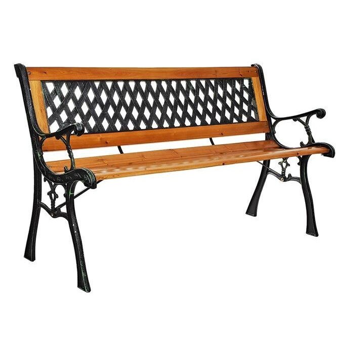 Banca de gradina, din lemn, Maro, 122/49/83 cm
