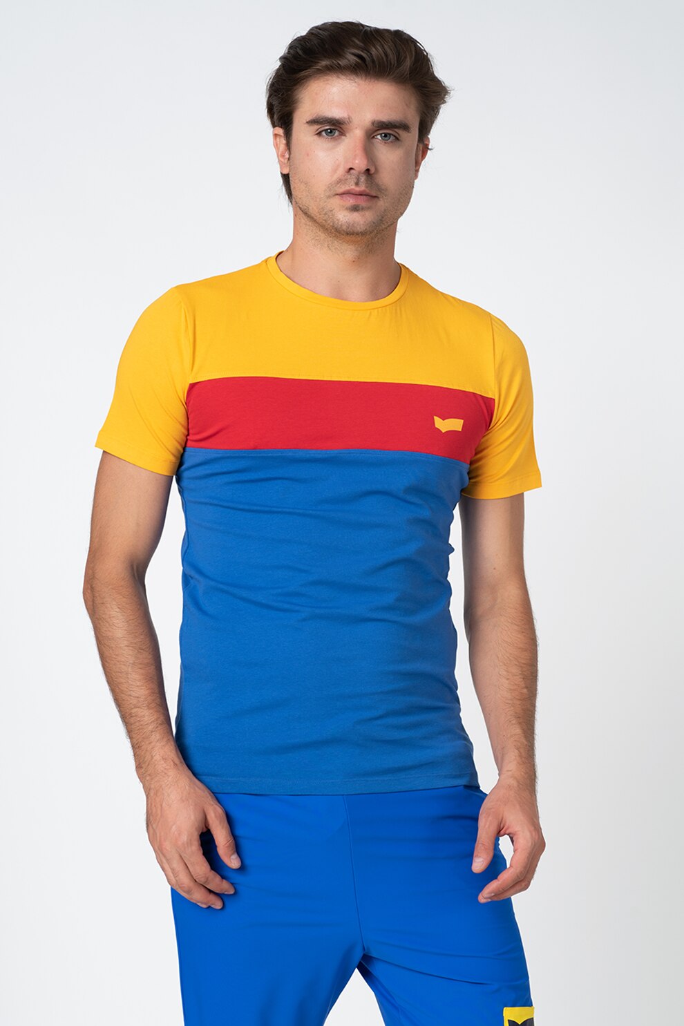 GAS, Tricou cu model colorblock, Multicolor