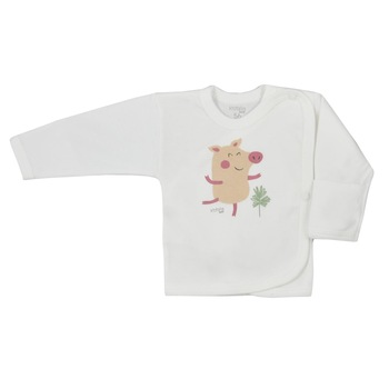 Bluza cu maneca lunga pentru bebelusi Koala Farma 08-165, Alb, 56 cm Bluza cu maneca lunga pentru bebelusi Koala Farma 08-165, Alb, 56 cm