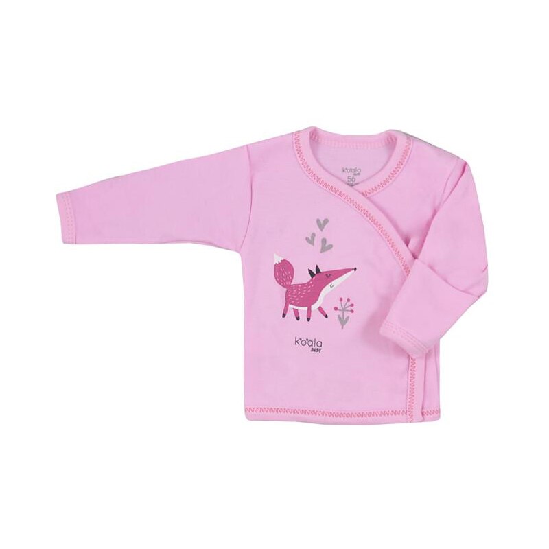 Bluza maneca lunga pentru fete Koala Happy Baby 07-502R, Roz, 62 cm