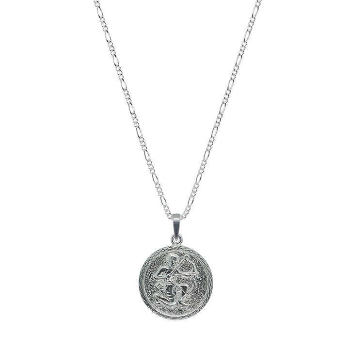 Ezüst lánc Nyilas zodiákus medállal, 4202FIG31, Dras, Ezüstszín