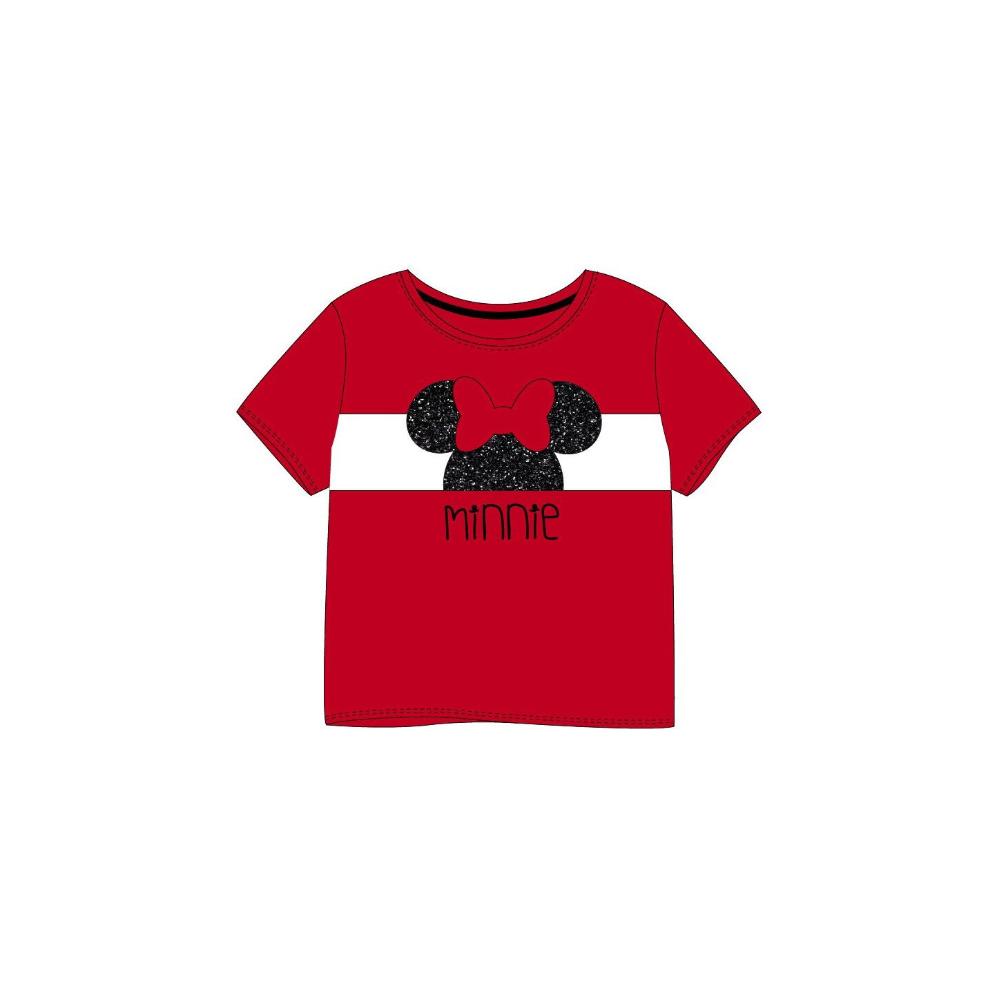 Tricou Minnie, rosu cu negru