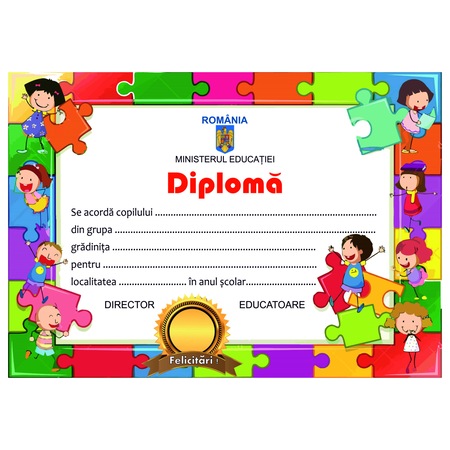 Set 10 buc Diplome gradinita model 4 - eMAG.ro