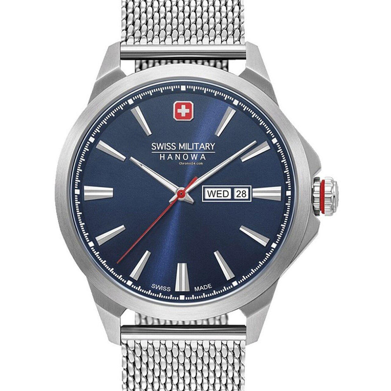 Ceas barbatesc Swiss Military 06-3346.04.003, Quartz, 45mm, 10ATM, Argintiu