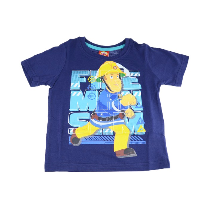 Fiú póló E Plus M Fireman Sam print, Tengerészkék, 128 CM