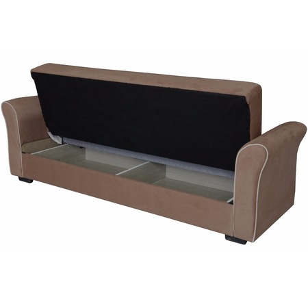 Canapea extensibila Modella Jade 235x80x85 cm , culoare Maro, cusatura Bej
