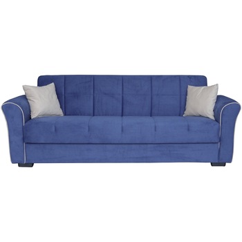 Canapea extensibila Modella Jade 235x80x85 cm , culoare Albastru, cusatura Bej Canapea extensibila Modella Jade 235x80x85 cm , culoare Albastru, cusatura Bej