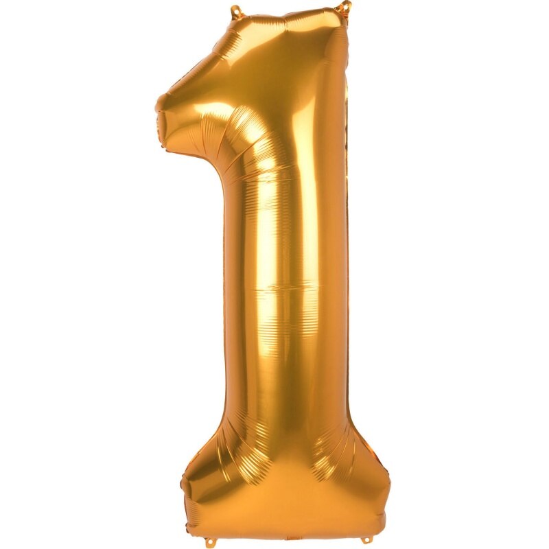 Balon Folie Figurina Cifra 1 Auriu - 55 x 134 cm, Radar 38889