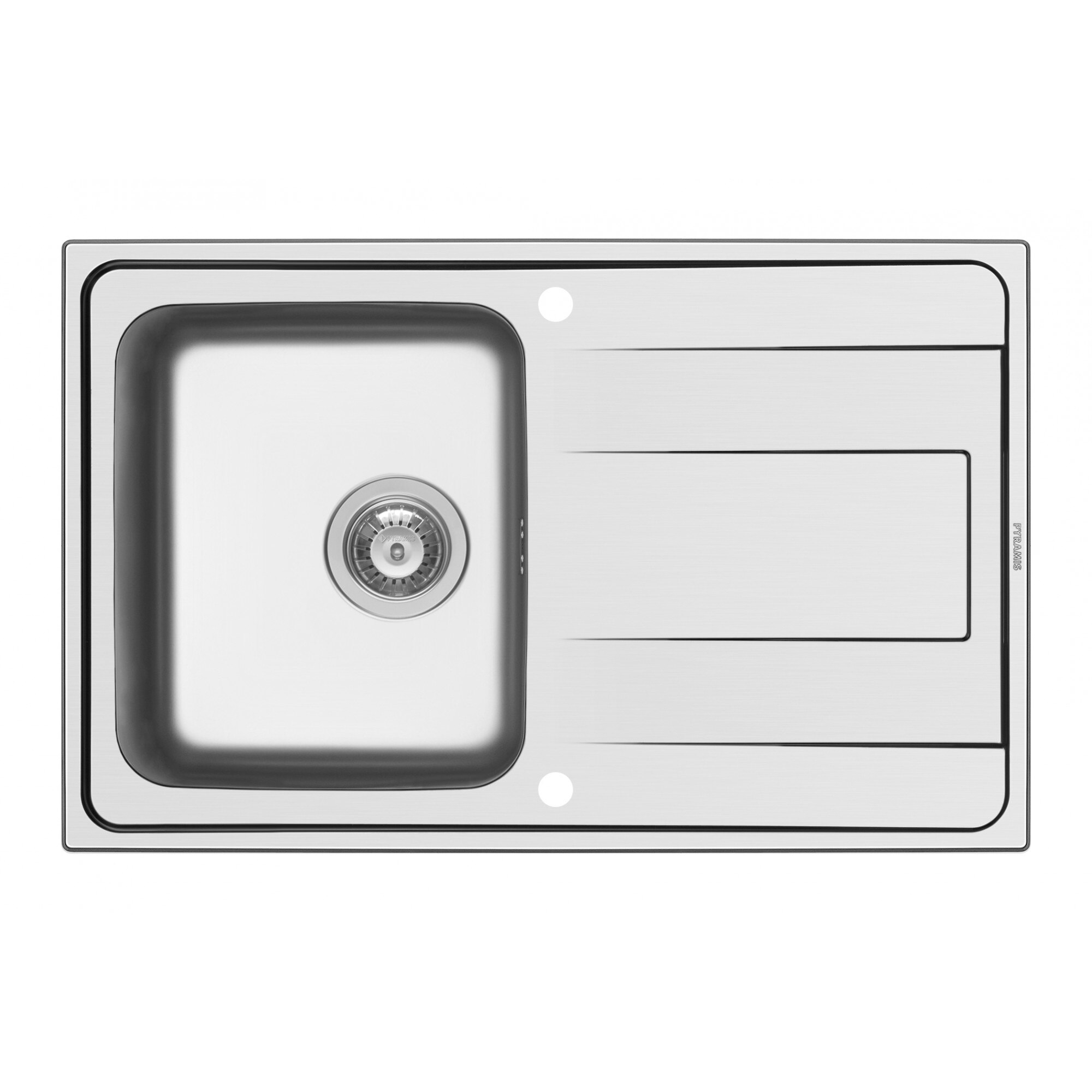 Chiuveta Inox Pyramis ALEA, 790x500 1B1D, adancime 180mm, reversibila, montare pe blat, finisaj lucios