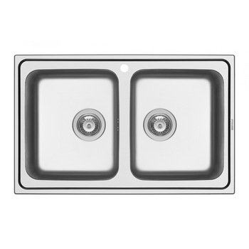 Chiuveta Inox Pyramis ALEA, 790x500 2B, adancime 180mm, montare pe blat, finisaj lucios Chiuveta Inox Pyramis ALEA, 790x500 2B, adancime 180mm, montare pe blat, finisaj lucios