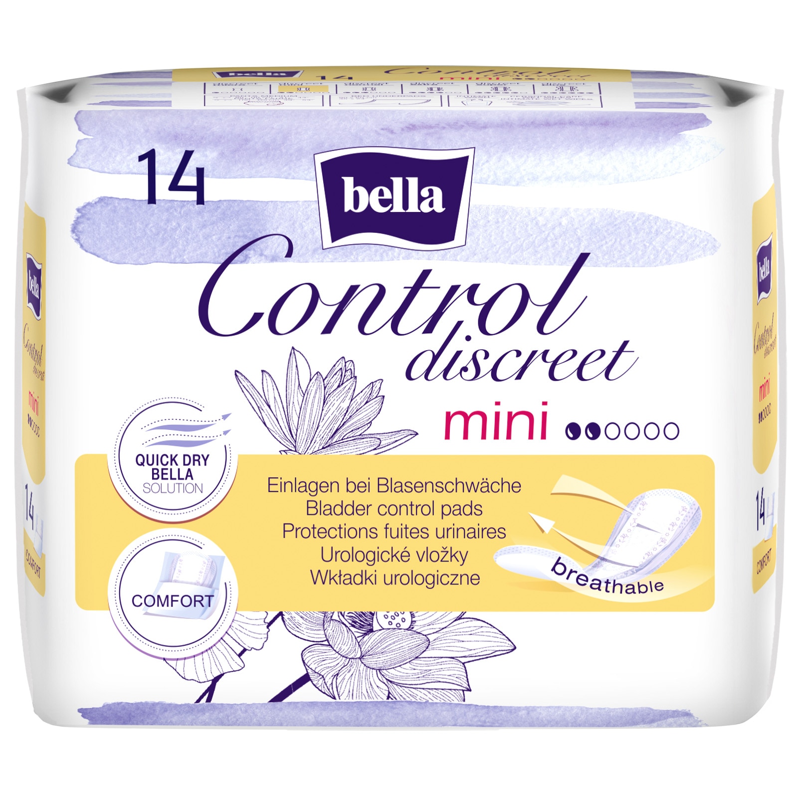Absorbante pentru incontinenta urinara Bella Control Discreet Mini, 14 buc