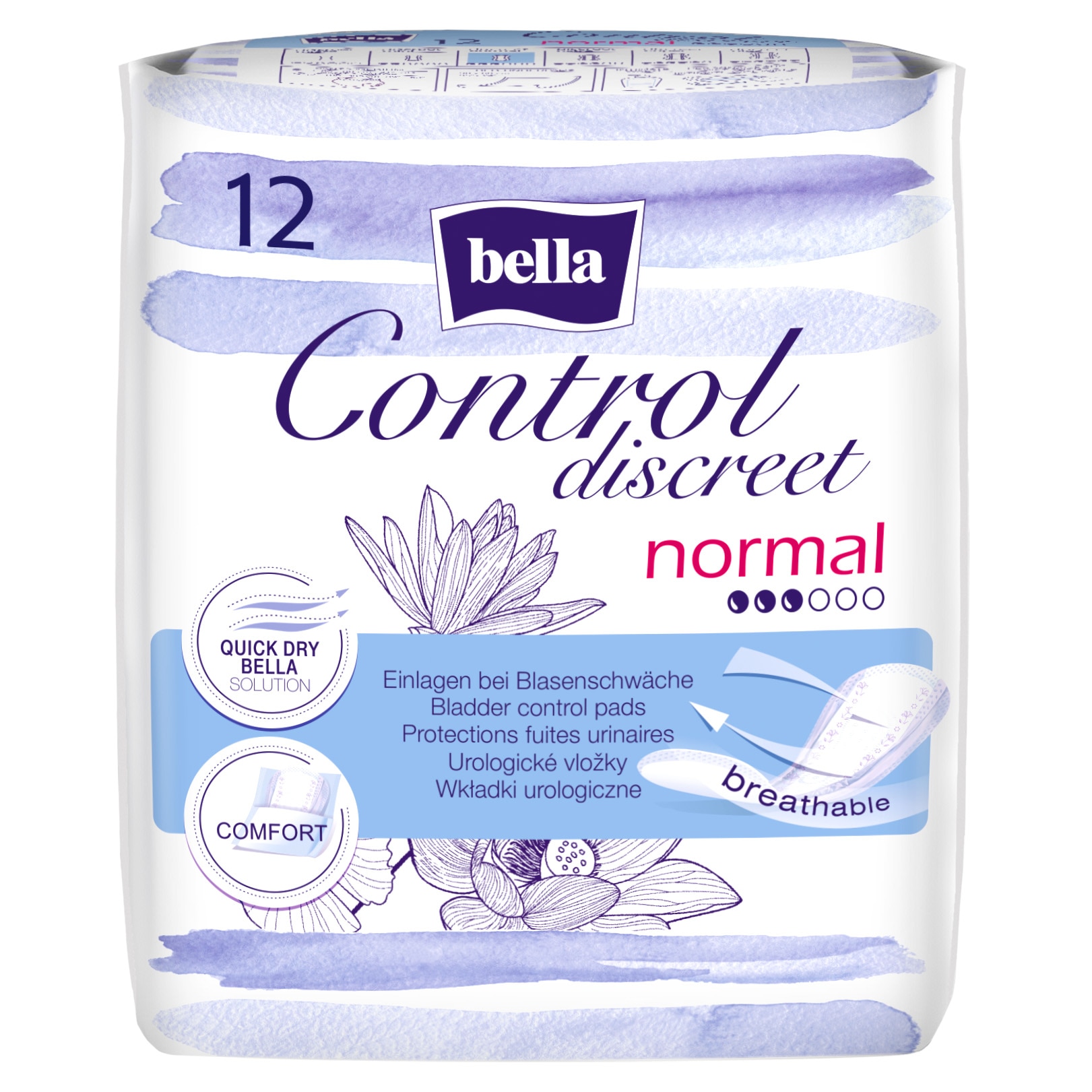 Absorbante pentru incontinenta urinara Bella Control Discreet Normal, 12 buc