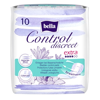 Absorbante pentru incontinenta urinara Bella Control Discreet Extra, 10 buc Absorbante pentru incontinenta urinara Bella Control Discreet Extra, 10 buc